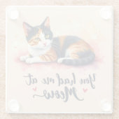 ミウウォーターで飼っていたカリコ猫 ガラスコースター (裏面)