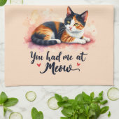 ミウウォーターで飼っていたカリコ猫 キッチンタオル (折り畳み)