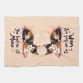 ミウウォーターで飼っていたカリコ猫 キッチンタオル (横)