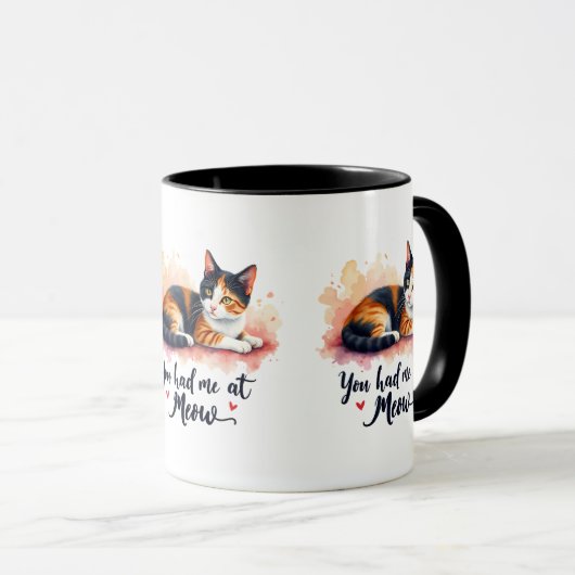 ミウウォーターで飼っていたカリコ猫 マグカップ (正面右)