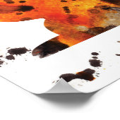 ミウウォーター色 – オレンジ、黒、黄 ポスター (角)