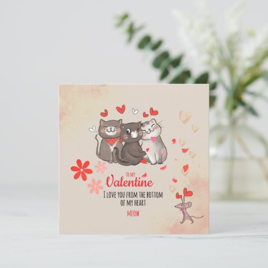 ミウカワイキャッツヴァレンティーンズフラットホリデーカード シーズンカード (スタンド正面)