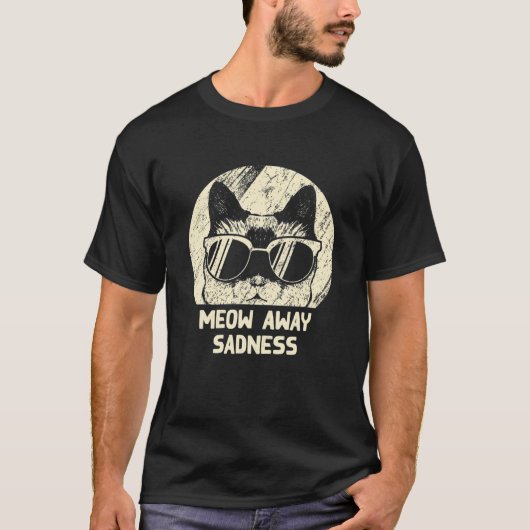 ミウサイ遠くにズ猫好きポジティブキッテンポシ Tシャツ (正面)
