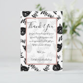 ミウシンプル白黒モダンキャッツタイポグラフィ サンキューカード (スタンド正面)