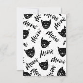 ミウシンプル白黒モダンキャッツタイポグラフィ サンキューカード (裏面)