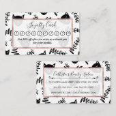 ミウシンプル白黒モダンキャッツタイポグラフィ ロイヤリティカード (正面/裏面)