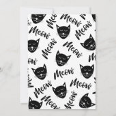 ミウシンプル白黒モダンキャッツタイポグラフィ 招待状 (裏面)
