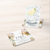 ミウスサンフラワー秋インラブオータムブライダルシャワー スクエアペーパーコースター (インサイチュ)