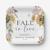 ミウスサンフラワー秋インラブオータムブライダルシャワー ペーパープレート (正面)