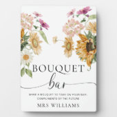 ミウスサンフラワー秋フローラブーケフラワーバーサイン フォトプラーク (正面)