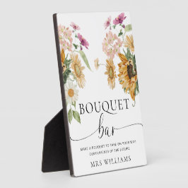 ミウスサンフラワー秋フローラブーケフラワーバーサイン フォトプラーク