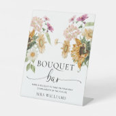 ミウスサンフラワー秋フローラブーケフラワーバーサイン 台座サイン (正面)