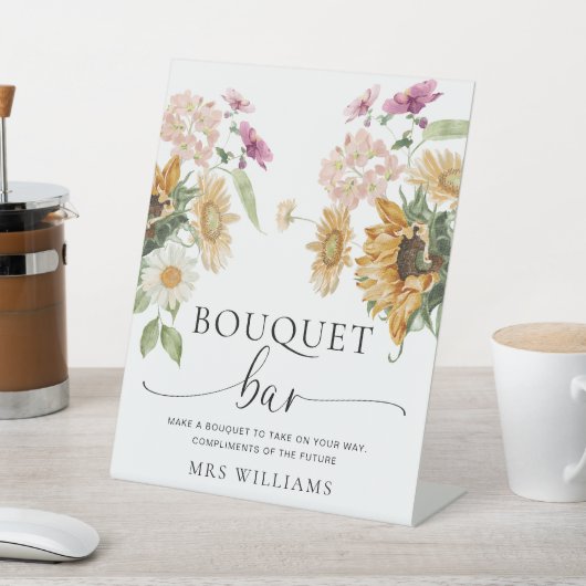 ミウスサンフラワー秋フローラブーケフラワーバーサイン 台座サイン (インサイチュ)