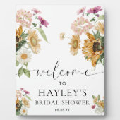 ミウスサンフラワー秋ブライダルシャワーウェルカムサイン フォトプラーク (正面)