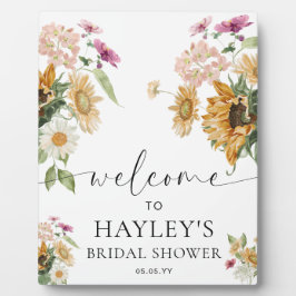 ミウスサンフラワー秋ブライダルシャワーウェルカムサイン フォトプラーク