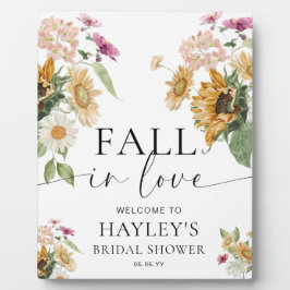 ミウスサンフラワー秋ブライダルシャワーウェルカムサイン フォトプラーク