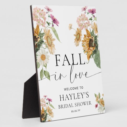 ミウスサンフラワー秋ブライダルシャワーウェルカムサイン フォトプラーク (側面)