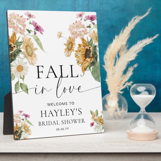 ミウスサンフラワー秋ブライダルシャワーウェルカムサイン フォトプラーク (側面)