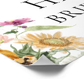 ミウスサンフラワー秋ブライダルシャワーウェルカムサイン ポスター (角)