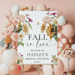ミウスサンフラワー秋ブライダルシャワーウェルカムサイン ポスター