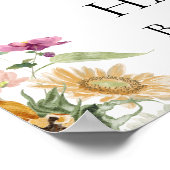 ミウスサンフラワー秋ベビースプリンルウェルカムサイン ポスター (角)