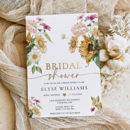 ミウスサンフラワー秋秋ブライダルシャワー 箔招待状
