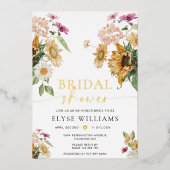 ミウスサンフラワー秋秋ブライダルシャワー 箔招待状 (正面)