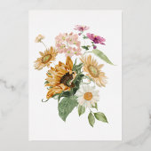 ミウスサンフラワー秋秋ブライダルシャワー 箔招待状 (裏面)