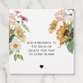 ミウスサンフラワー秋秋ベビーシャワーポップ・アートのIt フェイバータグ (裏面)