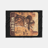 ミウディ！カントリーおもしろいミュージックキャットカウボーイハットポスター フリースブランケット (正面(横))