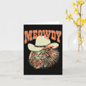 ミウディ！カントリーおもしろいミュージックキャットカウボーイハットヴィンテージ カード (黄色い花)