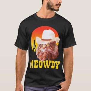 ミウディ!カントリーおもしろいミュージックキャットカウボーイハットヴィンテージ Tシャツ