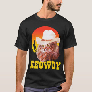 ミウディ！カントリーおもしろいミュージックキャットカウボーイハットヴィンテージ Tシャツ