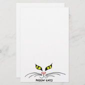 ミウ猫の黄色い文房具 便箋 (正面/裏面)