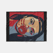 ミウ認識度先住民の女性アート盗まれた姉妹 フリースブランケット (正面(横))