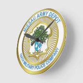 ミエサウコート・オブ・アームズ ラウンド壁時計 (傾斜)