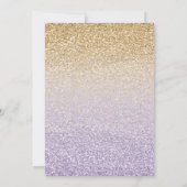 ミエレガントクインスパープル金ゴールドグリッターキンセアニラ 招待状 (裏面)