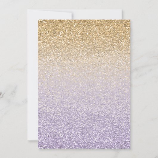 ミエレガントクインスパープル金ゴールドグリッターキンセアニラ 招待状 (裏面)