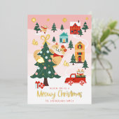 ミオおもしろいウィピーキングキャットクリスマスウィンタービレッジ 箔シーズンカード (立ち正面)