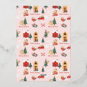 ミオおもしろいウィピーキングキャットクリスマスウィンタービレッジ 箔シーズンカード (裏面)