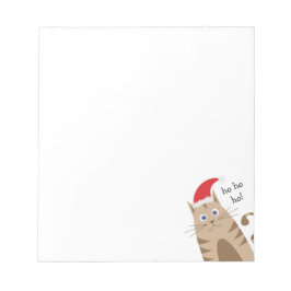 ミオイクリスマスおもしろいネコはサンタ帽をかぶる ノートパッド