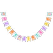 ミオイ誕生日かわいいレインボーキャッツ バンティングフラッグ (全)