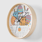 ミオウィイースターバニーキャッツ春動物ペット 壁時計 (傾斜)
