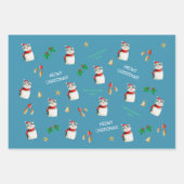 ミオウィキャットかわいいパーソナライズされたクリスマス ラッピングペーパーシート (正面2)