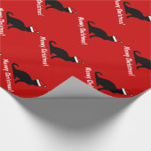 ミオウィクリスマスかわいいサンタキャットラッピング紙 ラッピングペーパー (角)