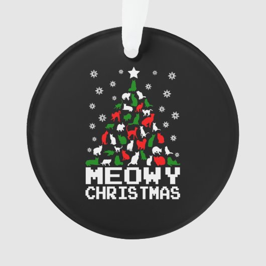 ミオウィクリスマスキャットの木が醜い オーナメント (正面)