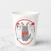 ミオウィクリスマスクリスマス猫 紙コップ (正面)