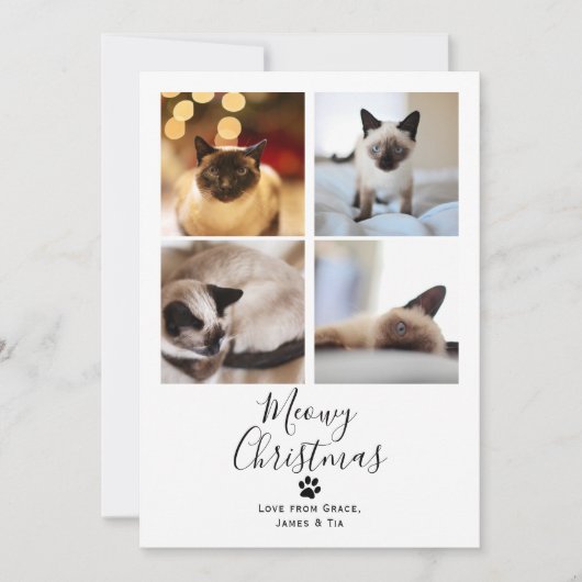 ミオウィクリスマスペット猫クリスマスカード 招待状 (正面)