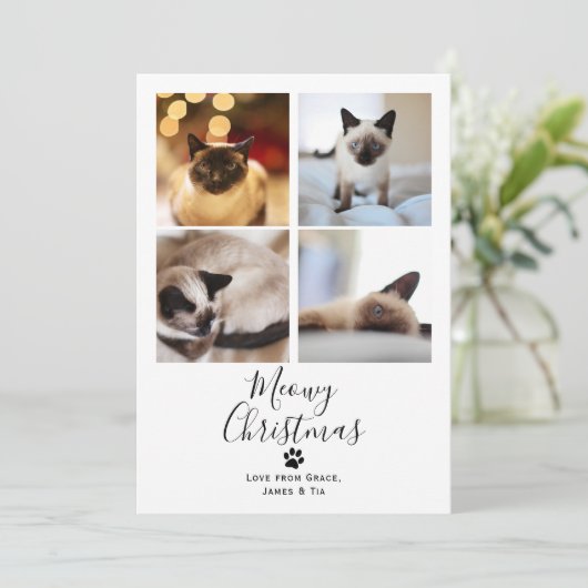 ミオウィクリスマスペット猫クリスマスカード 招待状 (スタンド正面)