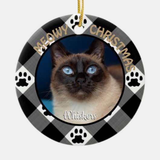 ミオウィクリスマス猫 セラミックオーナメント (正面)